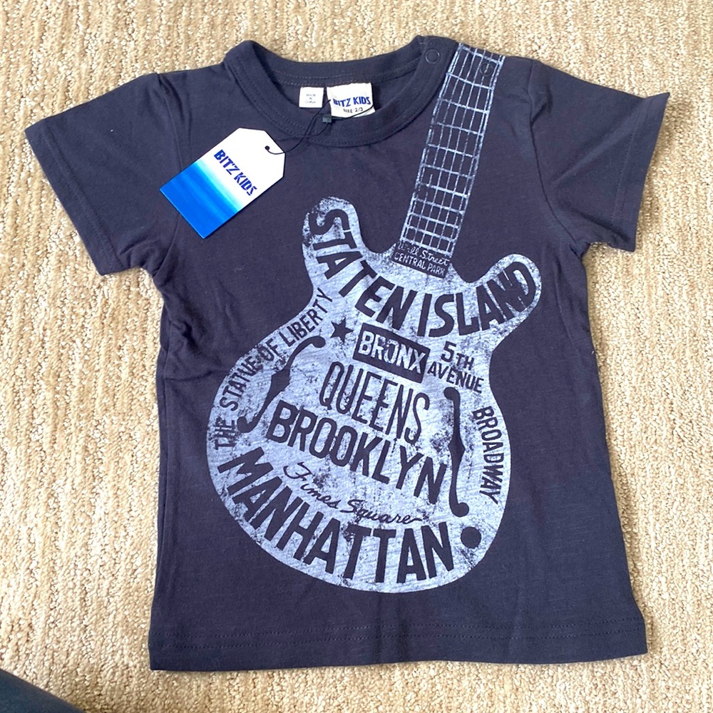 Bitz kids New York guitar t shirt